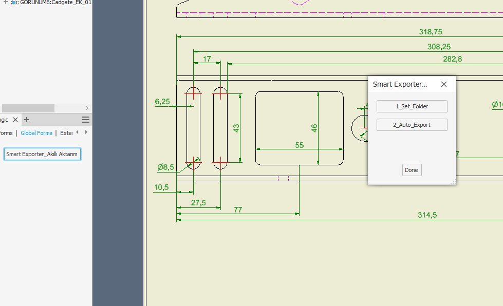 Automated DXF Export Folders